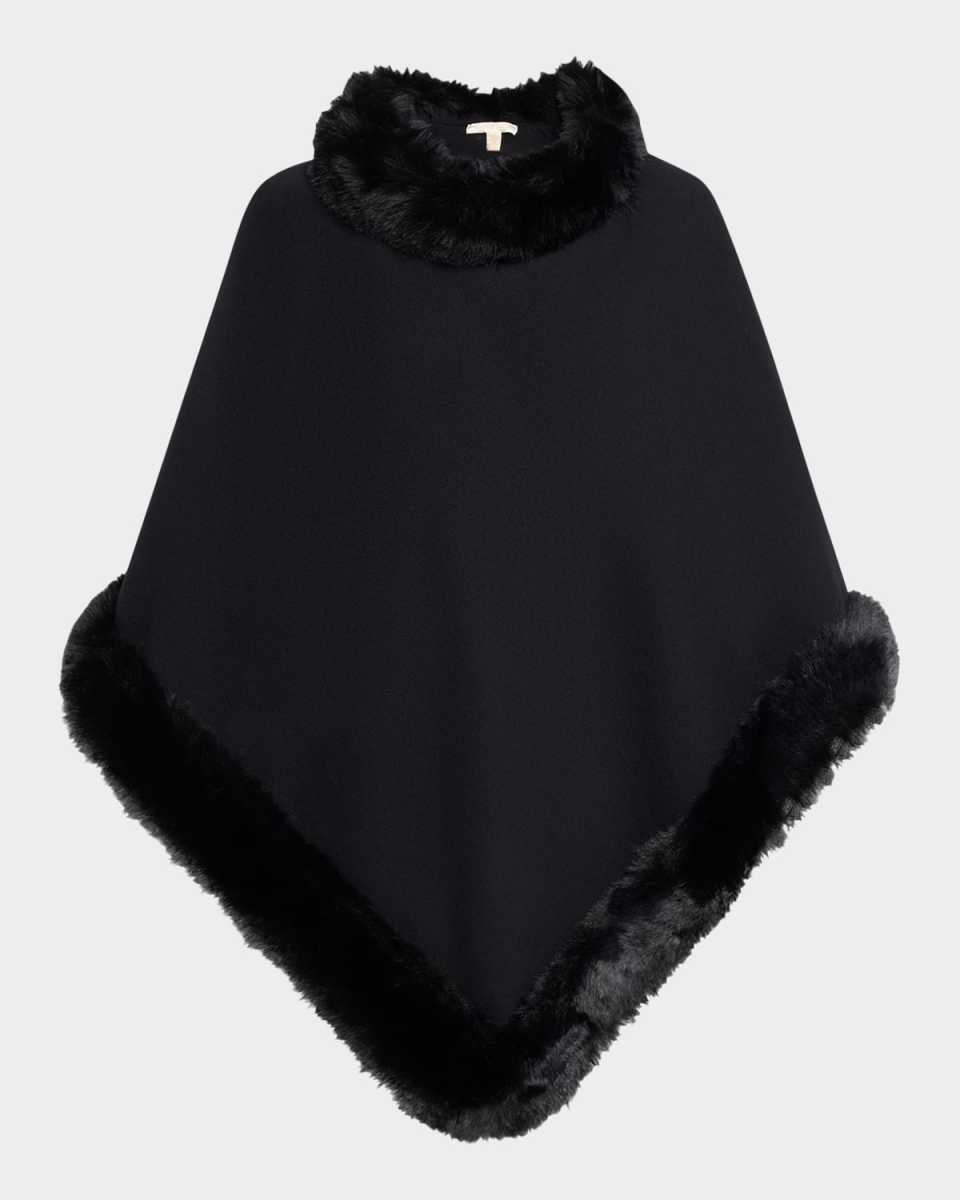 The Penny Poncho W/ Faux Fur Trim